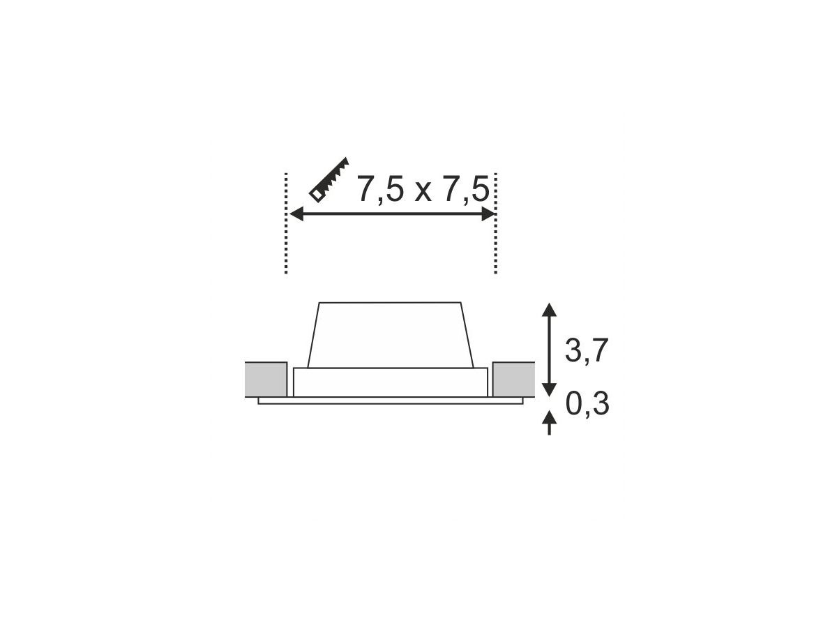 EB-LED-Downlight SLV FRAME BASIC, 6W 450lm 3000K mit Treiber IP20 mattweiss