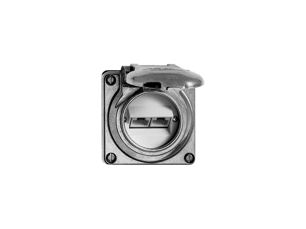 EB-Dose nass 2×RJ45/u 8P getr. ITplus Al natur
