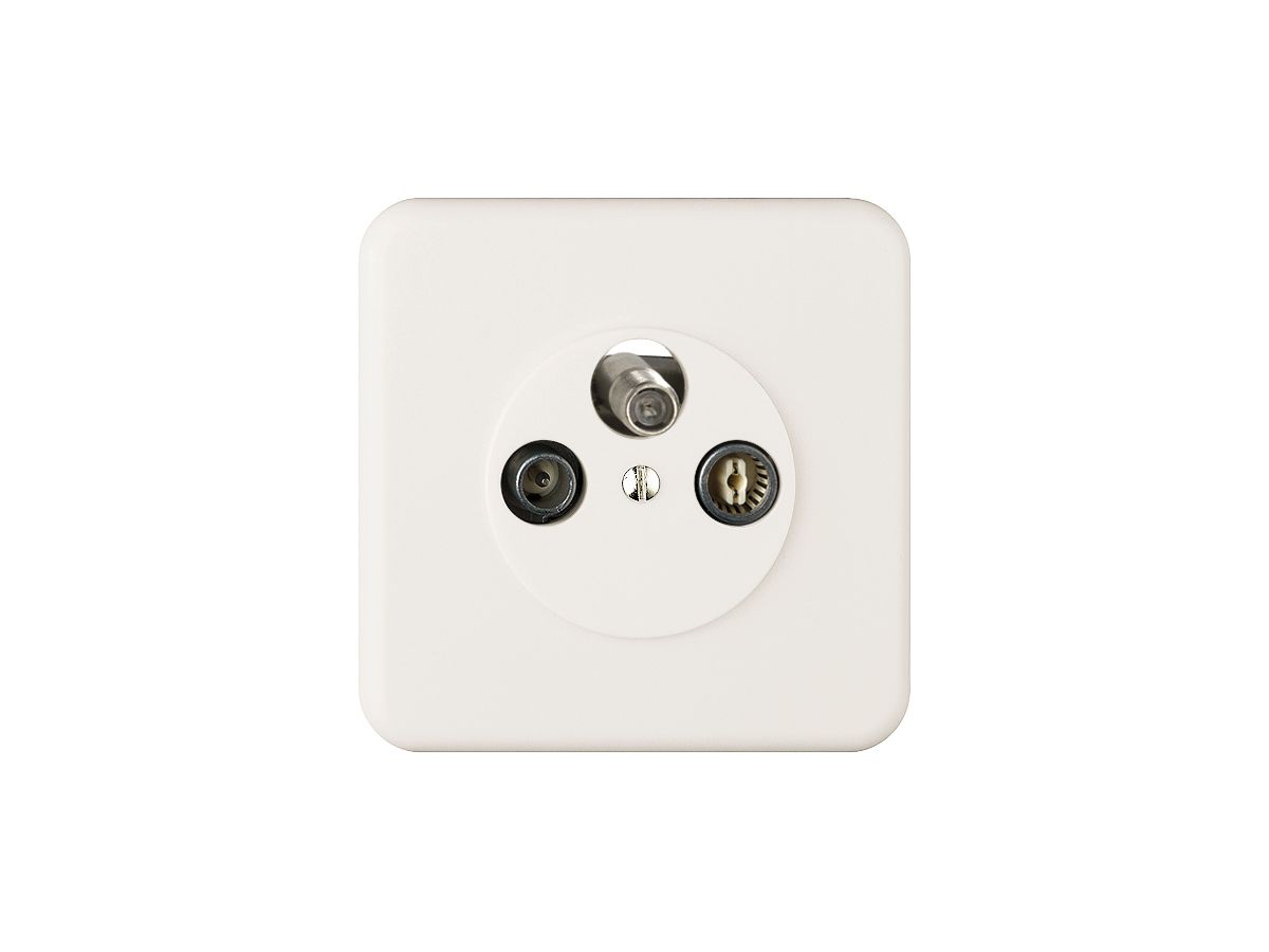 UP-Stichdose SAT/TV DB52 weiss Standard mit IEC/F-Anschluss