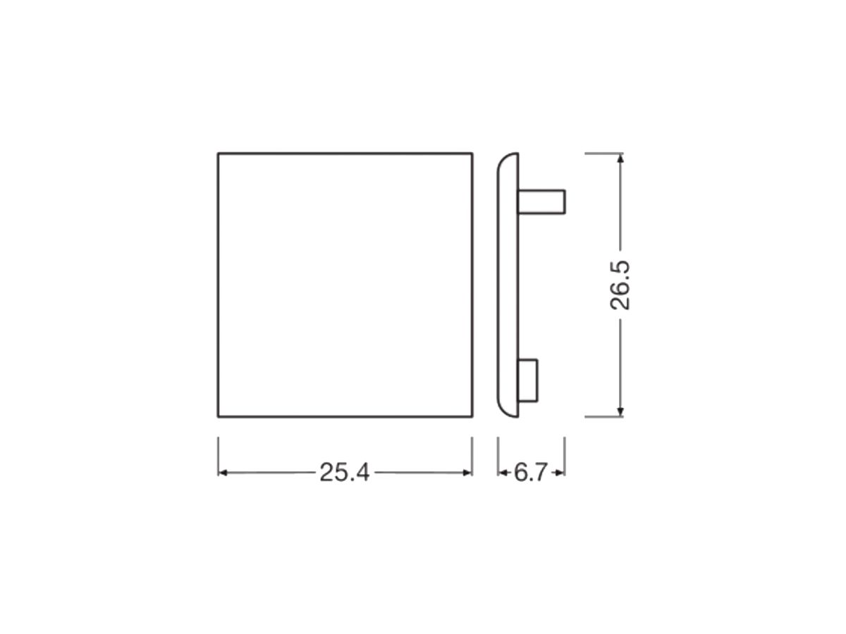 Endkappe LEDVANCE LS AY 26.5×25.4×6.7mm Kunststoff weiss 2 Stk
