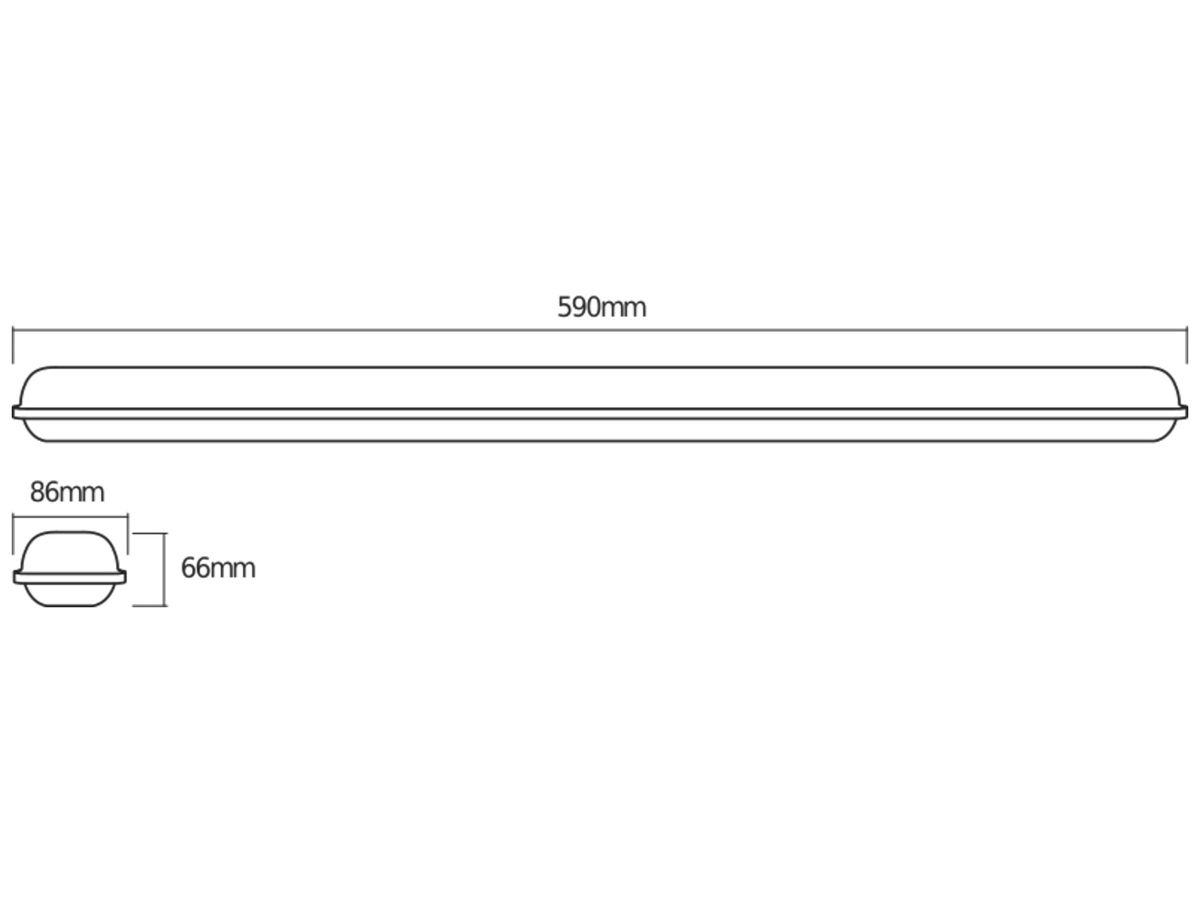 LED-Feuchtraumleuchte LDV SUBMARINE LED 18W 1500lm 4000K 600 grau