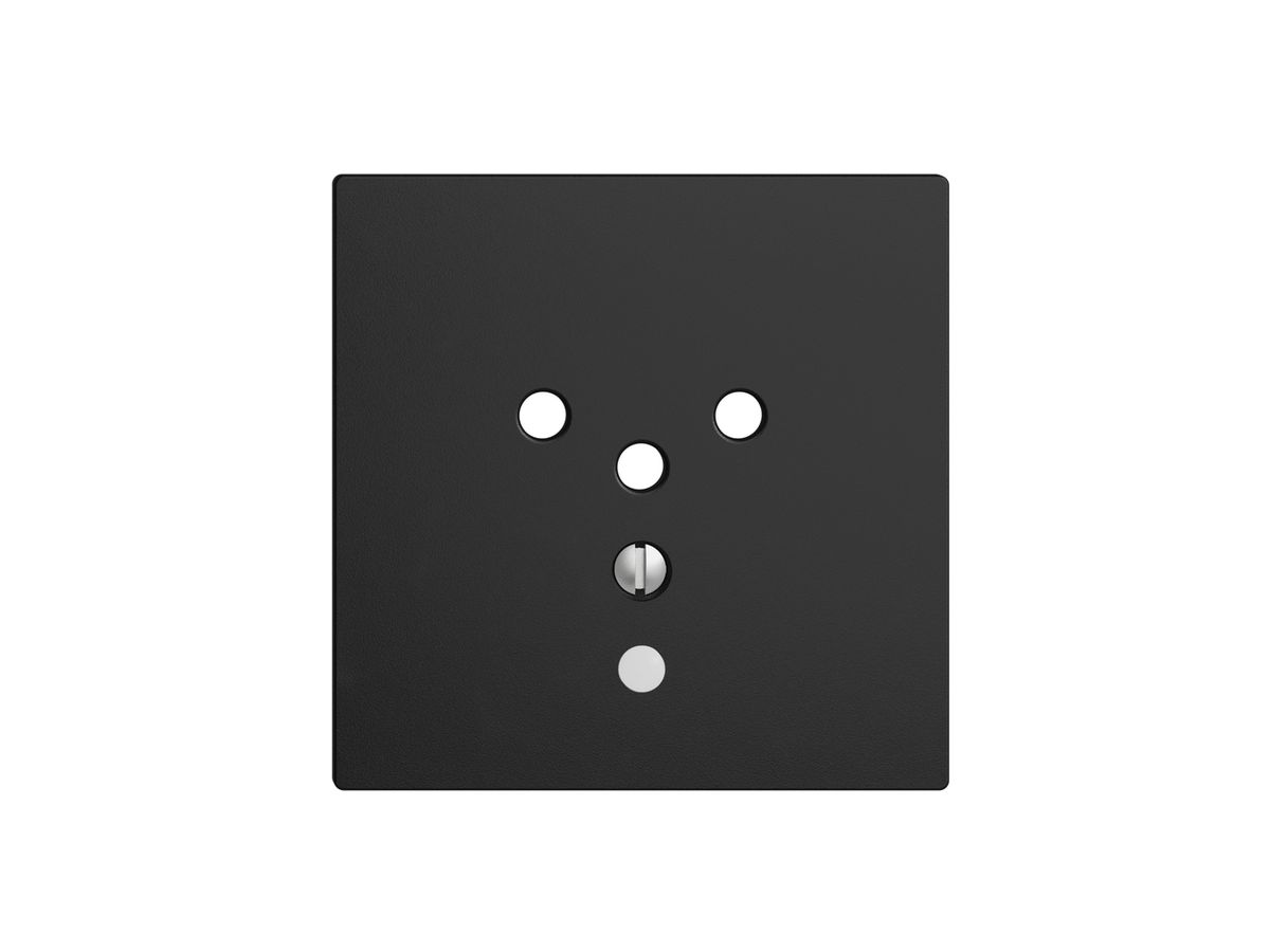 Frontplatte EDIZIOdue T12 schwarz 60×60mm mit Linse für Steckdose