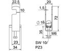 Schnellverleger BET 2056 F-Fuss Kunststoff 12…16mm 2×Kabel Stahl tfZn