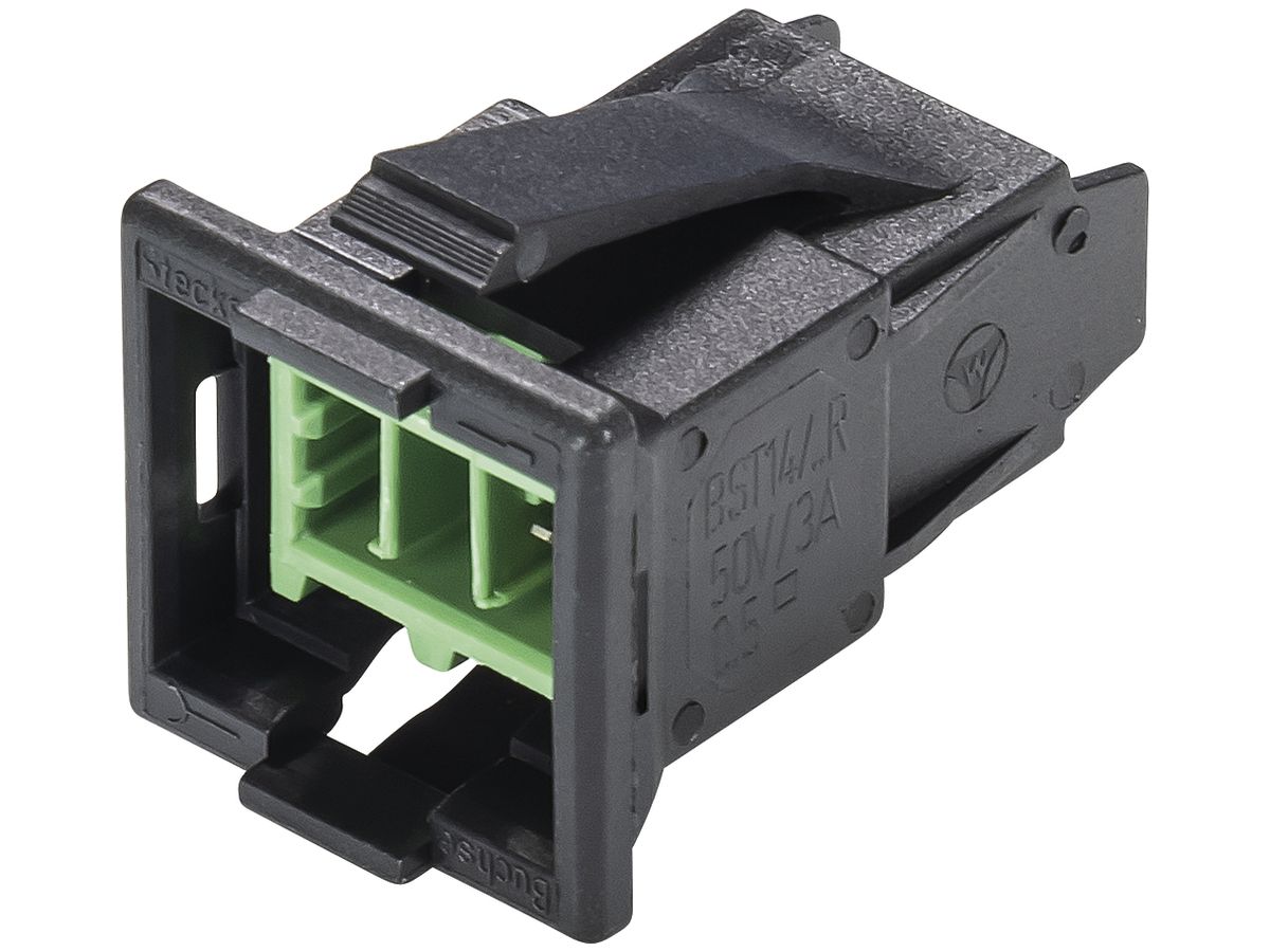Stecker Wieland 2P Snap-in für Bus-KNX schwarz/gn BST14i2 F S1 R