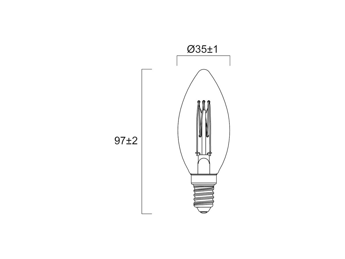 LED-Lampe Sylvania ToLEDo Vintage E14 3.5W 250lm 2000K DIM Ø35×97mm klar