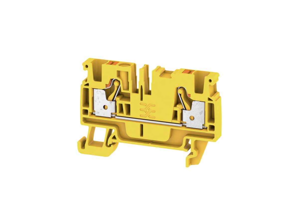 Durchgangs-Reihenklemme Weidmüller A2C PUSH IN 4mm² TS35 gelb