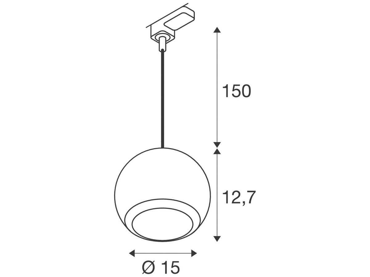 Pendelleuchte SLV LIGHT EYE 150 AD3PH GU10 1×13W DIM Ø150mm weiss