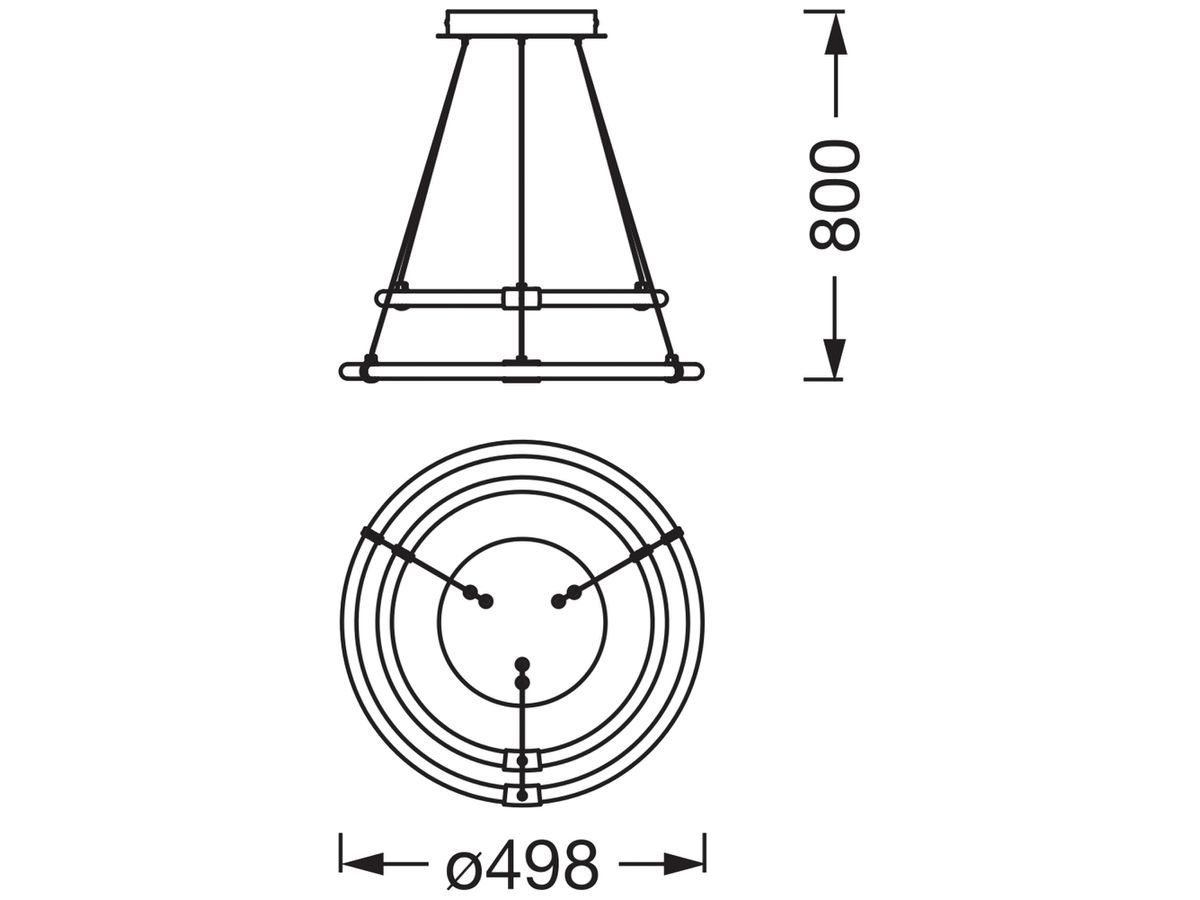 LED-Pendelleuchte LEDVANCE Decor Aura 21W 2400lm 830 Ø498 transparent