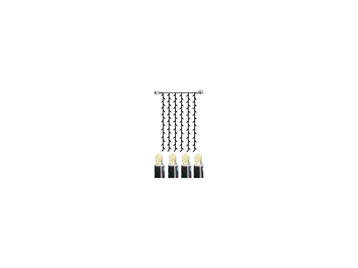 Lichtvorhang System LED Extra, 1×2m, schwarz, 8W, 102 LED, warmweiss