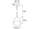Pendelleuchte SLV PARA CONE 20 E27 1×60W Ø201mm Kupfer