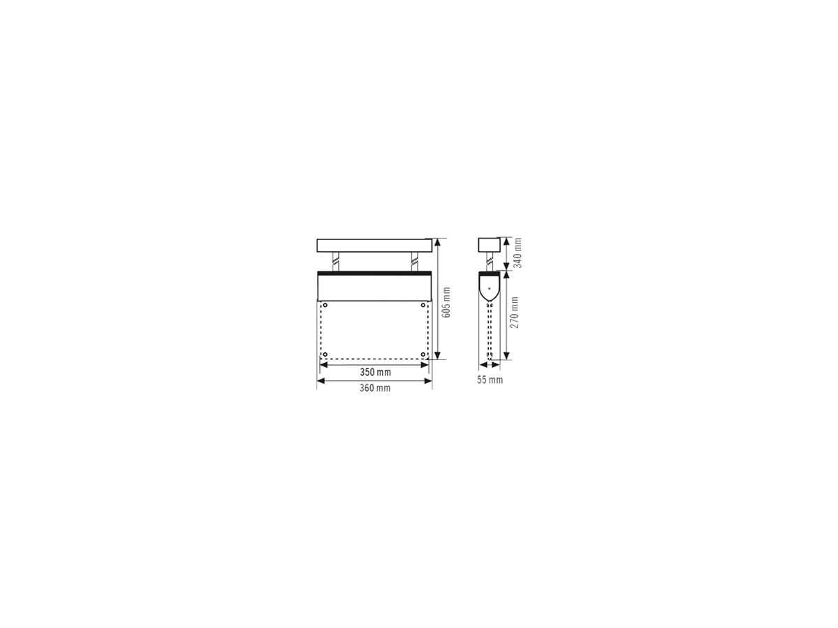 Notleuchte ESYLUX SLD EL LED IR 230V 3W IP40 3h Aluminium Pendelmontage