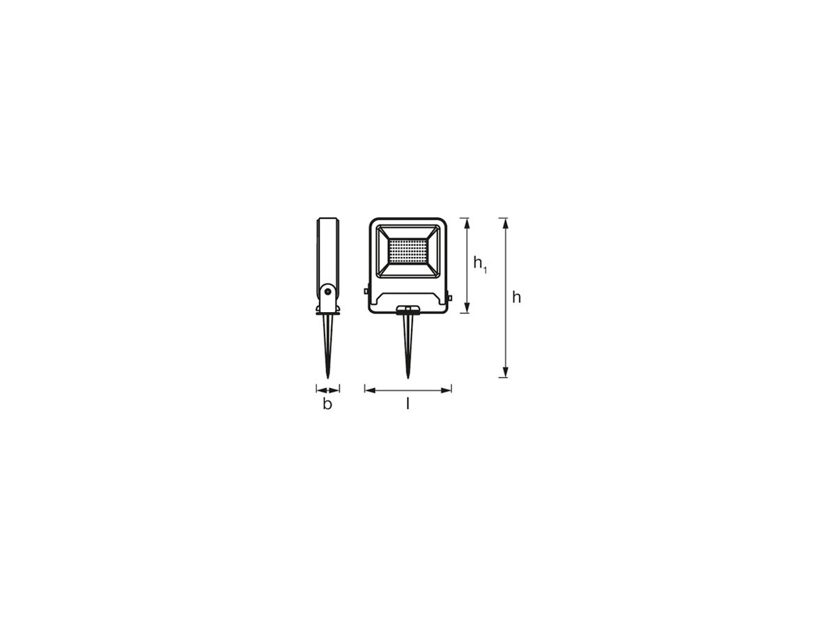LED-Gartenlampe LDV ENDURA GARDEN Flood, 20W 830 mit Erdspiess