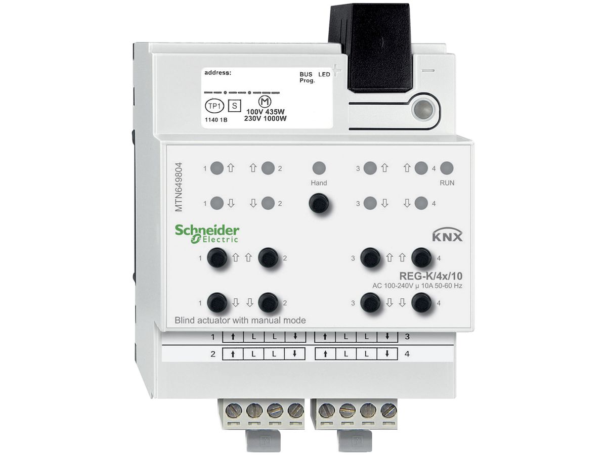 REG-Jalousieaktor KNX Schneider Electric 4×230V, MTN649804