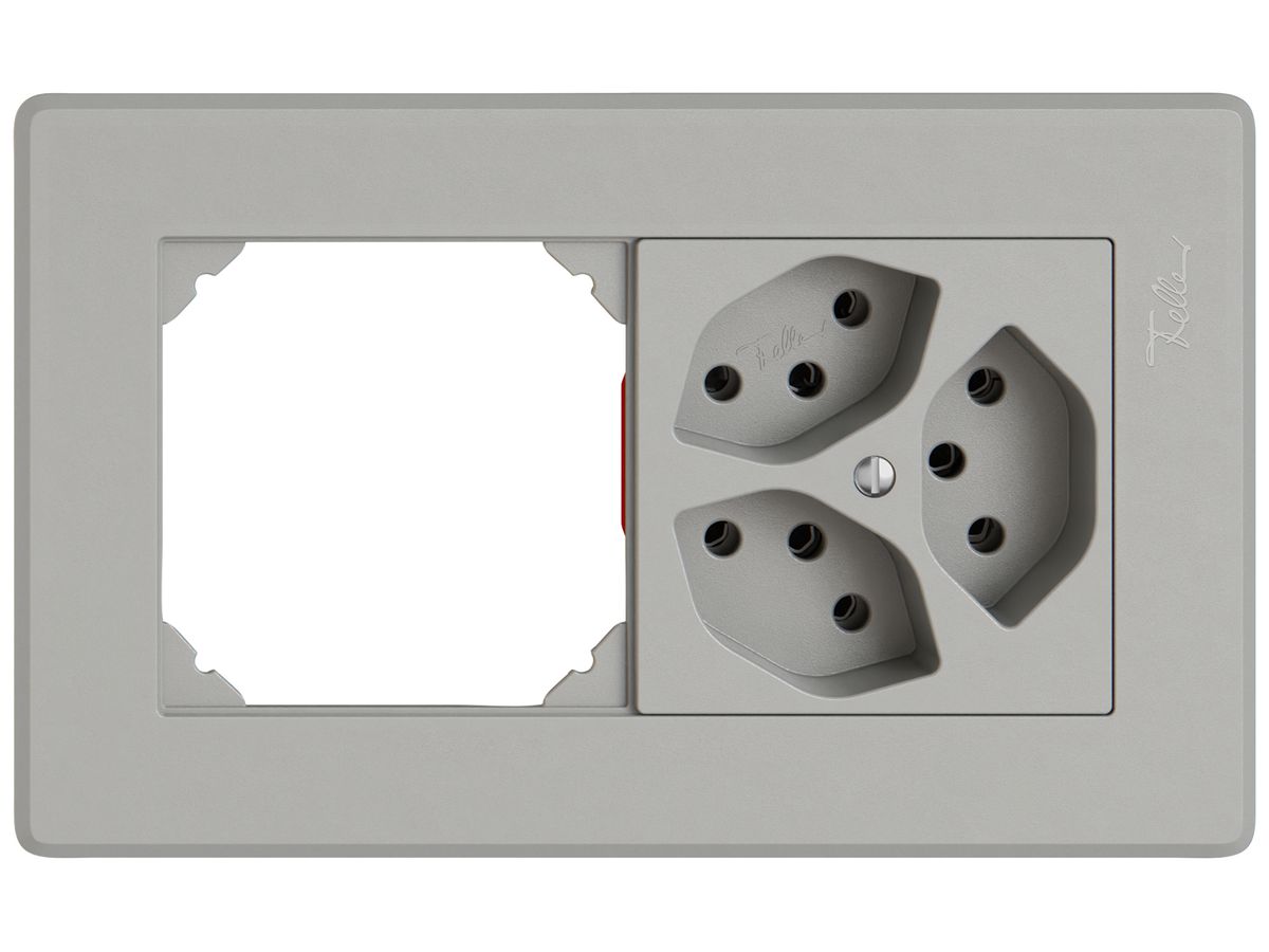 UP-Kombination EDIZIO.liv SNAPFIX® 1×2 96×156mm leer+3×T13 hellgrau