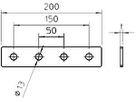Verbindungsplatte Bettermann mit 4 Löch.200×40×5mm tauchfeuerv.