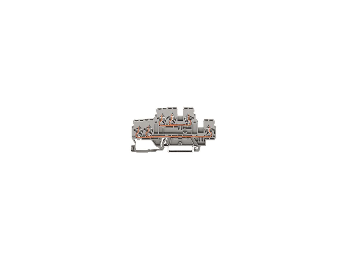 Doppelstockklemme WAGO 4mm² 3L grau
