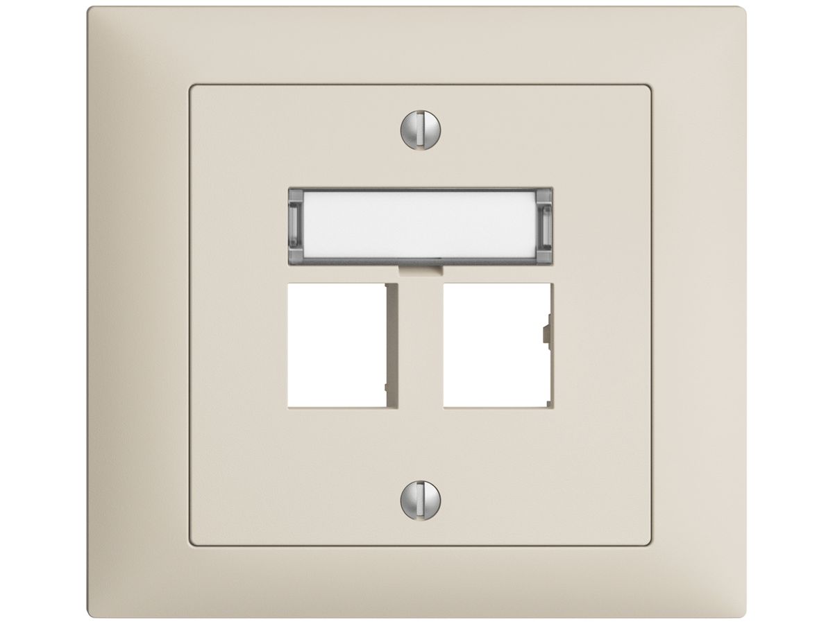 EB-Montageset EDIZIOdue Geradeauslass, für 2×RJ45 freenet, crema