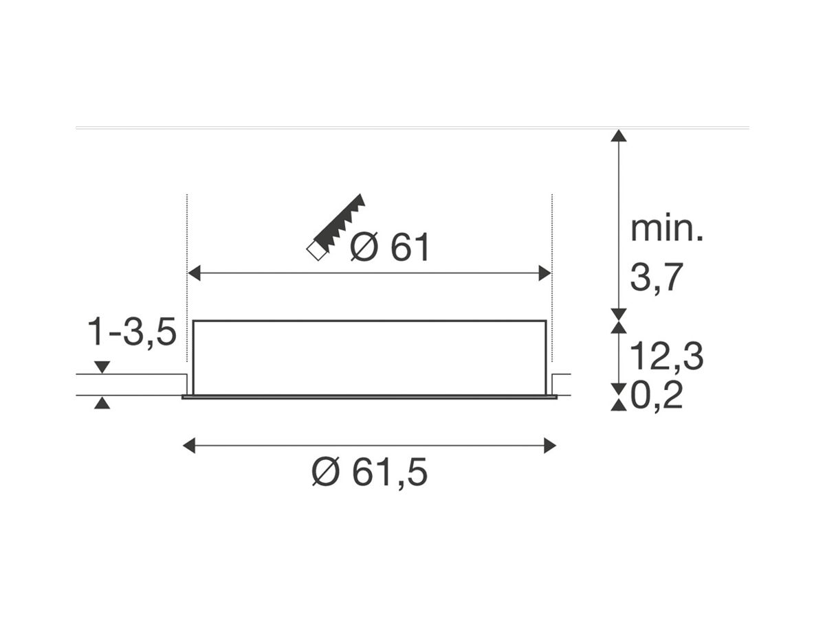 EB-LED-Deckenleuchte SLV MEDO 60 33W 4600lm 930/940K 80° Ø615mm weiss