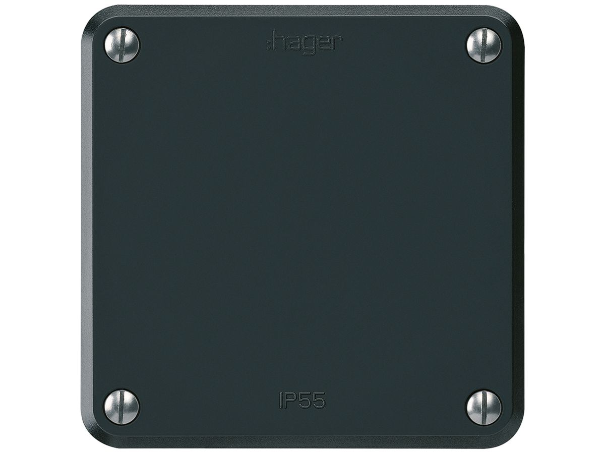 UP-Blindabdeckung robusto IP55 schwarz mit Montageplatte