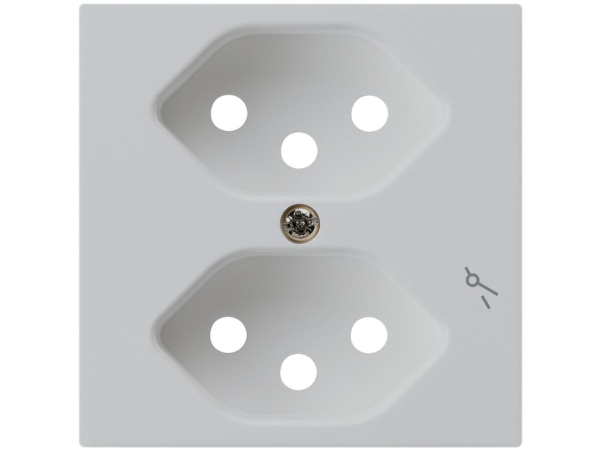Frontplatte kallysto 2×T13/1 60×60 hellgrau für Steckdose 2×T13/1