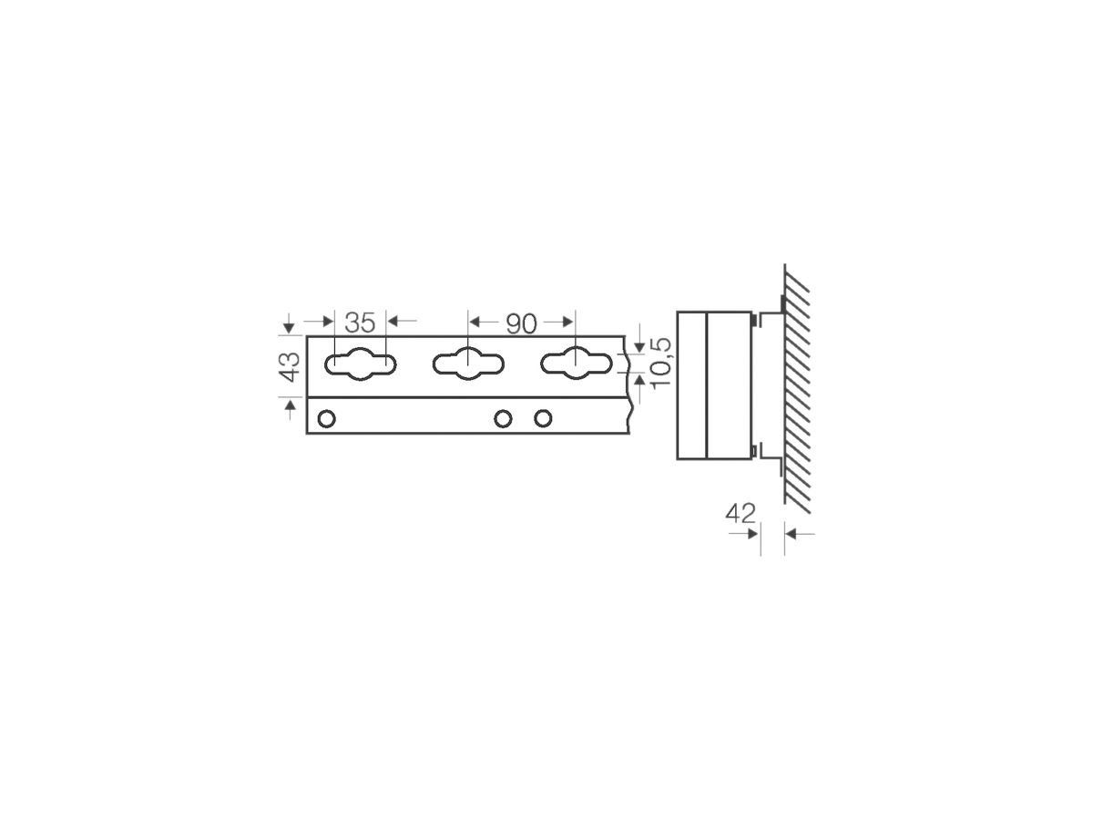 Montageschiene L=1980mm für Wandverteiler Enystar