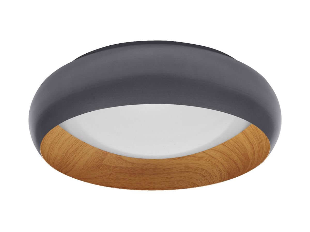 LED-Deckenleuchte LEDVANCE Orbis Livia 16W 750lm 830 Ø300×95mm grau/Holz
