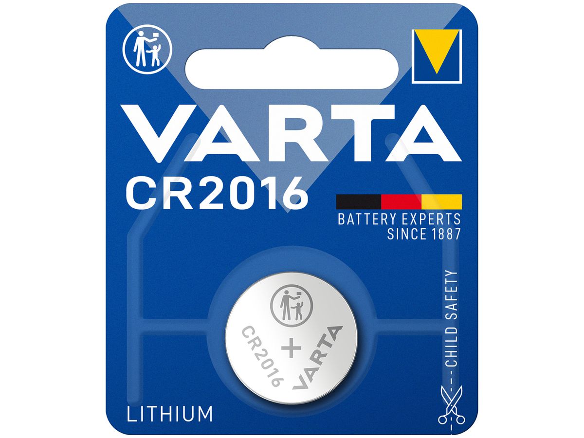 Knopfzelle Lithium VARTA Electronics CR2016 3V Blister à 1 Stück
