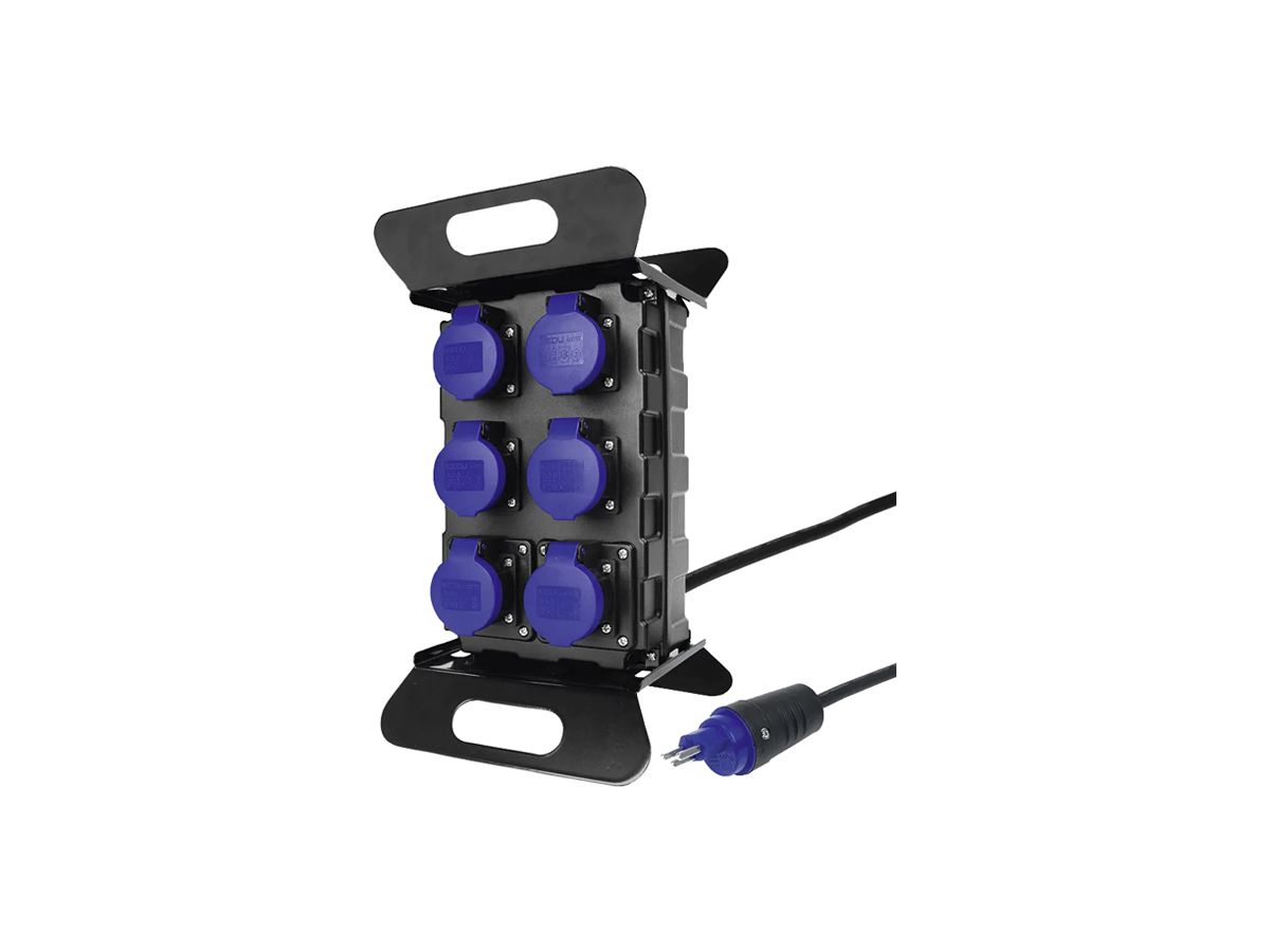 Stromverteiler A. Steffen mit ständer 6×T23 3p IP55 8m schwarz