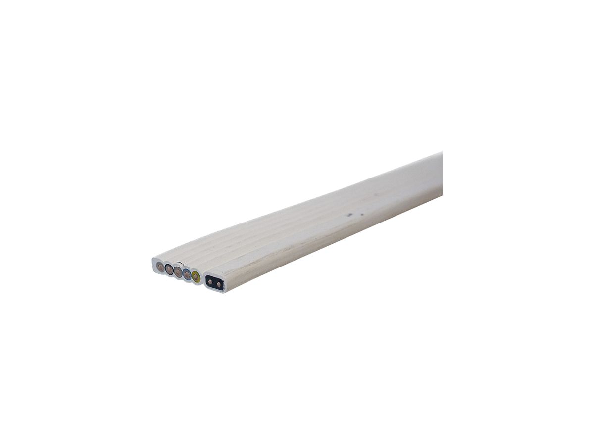 Flachkabel Woertz Combi 5×2.5+2×1.5mm² PVC weiss Eca