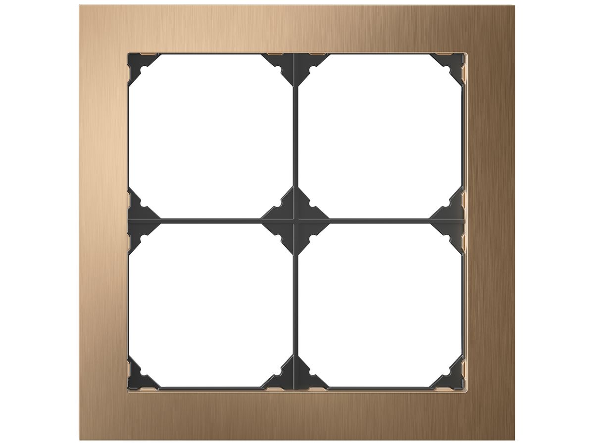 UP-Abdeckrahmen EDIZIO.liv prestige SNAPFIX® 2×2 154×154mm messing champagne