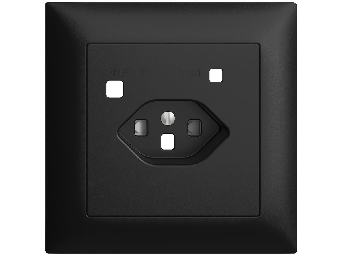 Frontset EDIZIOdue zu FI-Steckdose FMI, T23, shutter, schwarz