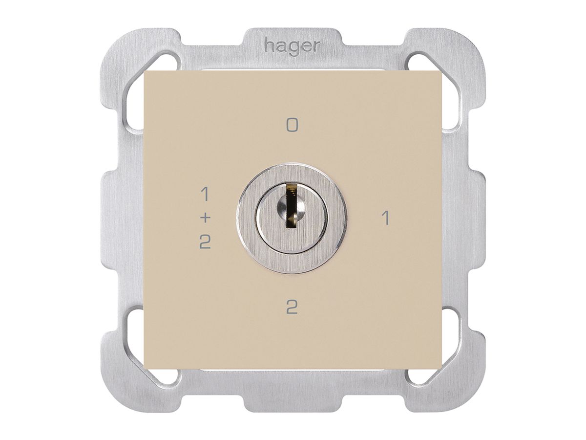 UP-Drehschalter kallysto 1/1L beige mit Schloss Kaba 8