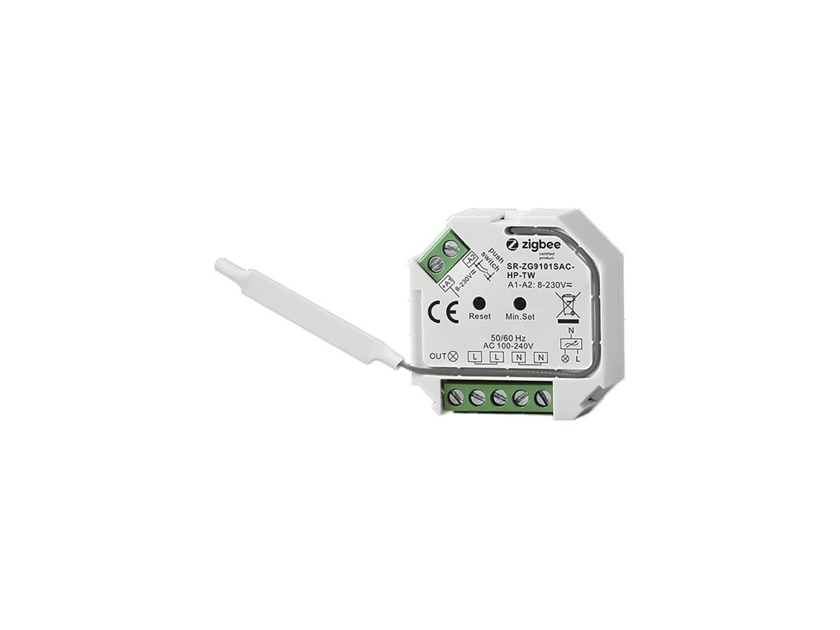EB-RF-Dimmaktor SUNRICHER SR-9101 Zigbee 1×Ausg 0…400W 100…240V