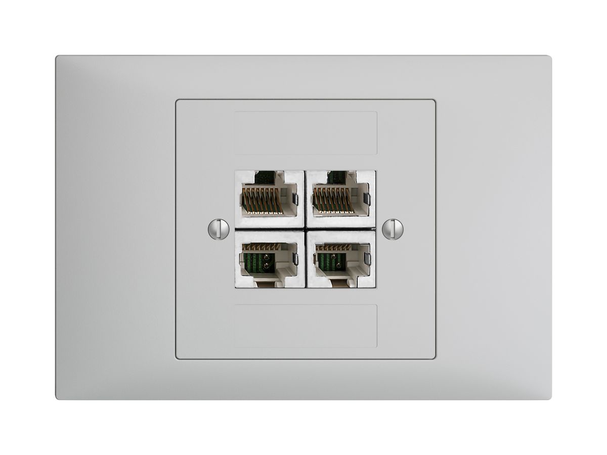 EB-Dose 4×RJ45/s 4P getr. EDIZIOdue hellgrau ITplus