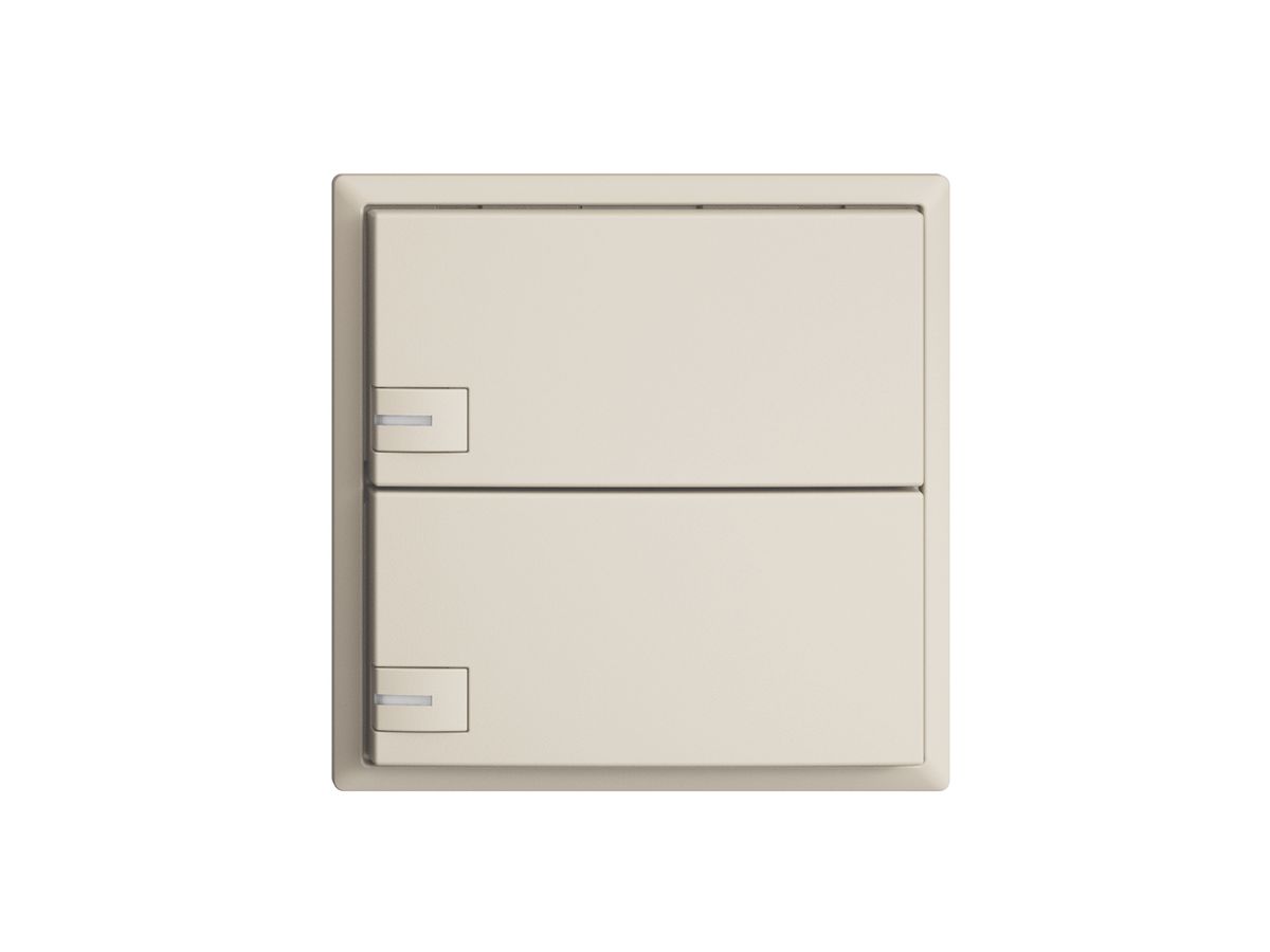 KNX-Taster RGB EDUE, 250mW, m.RGB-LED, 2×Taste, 1×Tastenbelegung, crema