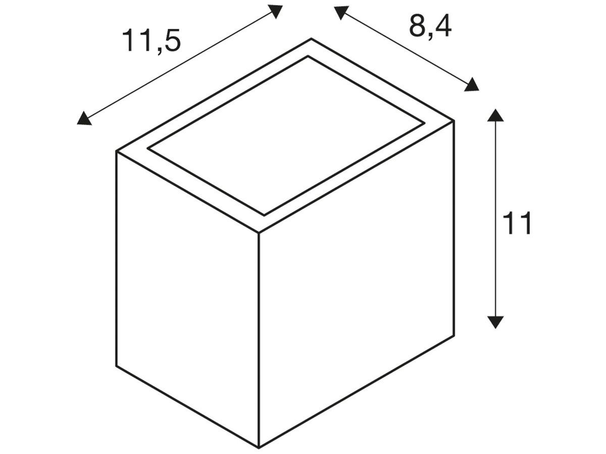 LED-Wandleuchte SLV SITRA CUBE WL 10W 1120lm 3000K IP44 90°/90° rostfarben