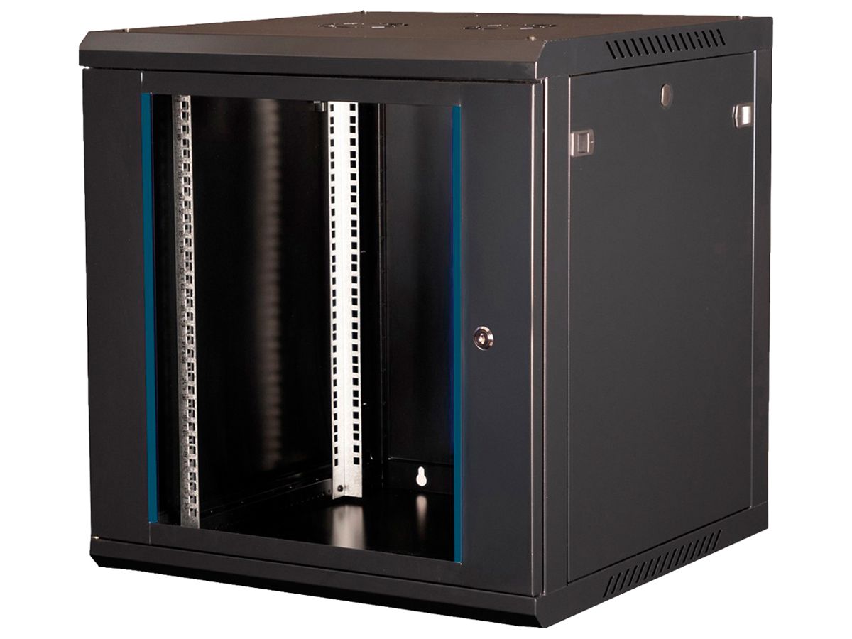 Wandgehäuse 19" VALUE 600×645×600mm 12HE 1×Tür Stahl schwarz