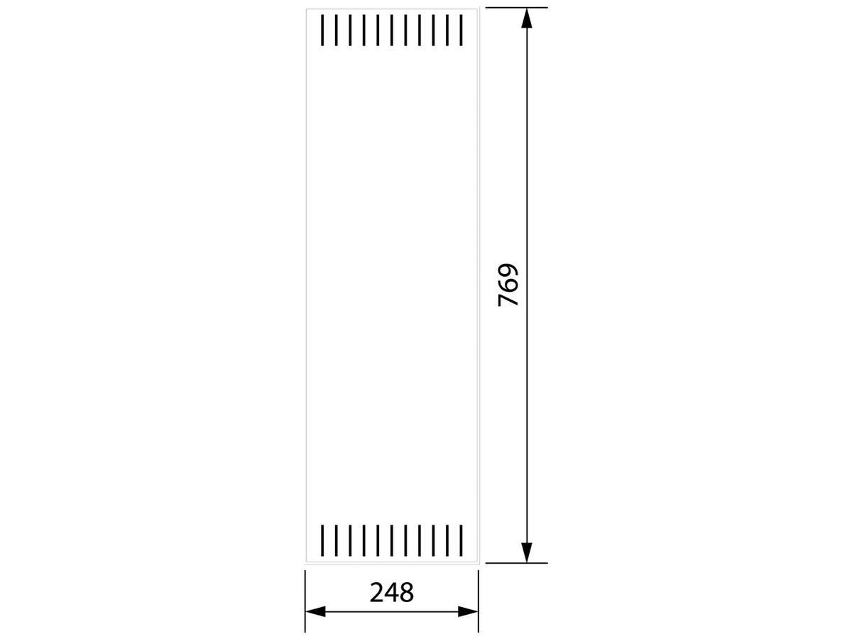 Tür links geschlitzt Hager univers 248×769×12mm IP3X weiss