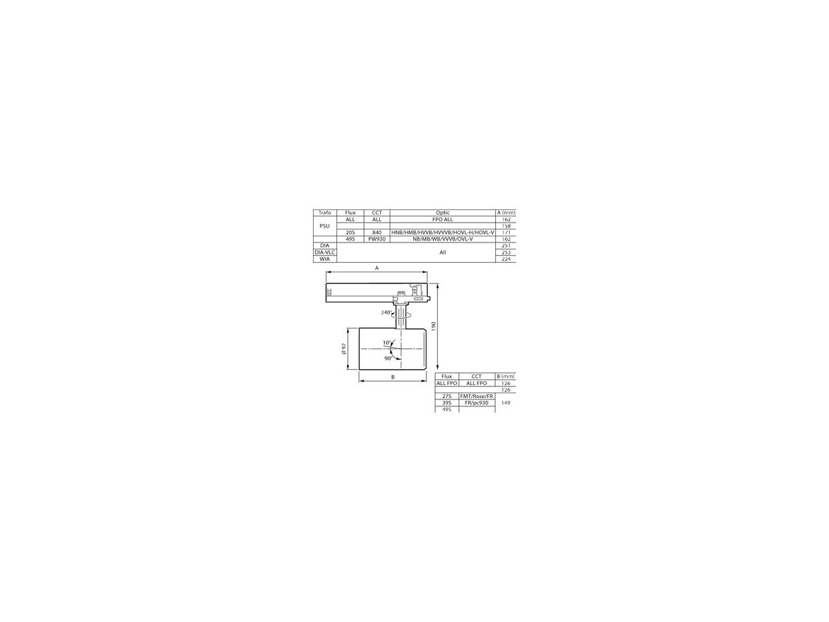 LED-Spot Philips GreenSpace ST333T 25.5W 2600lm 3000K MB AD3PH Ø92×158mm schwarz