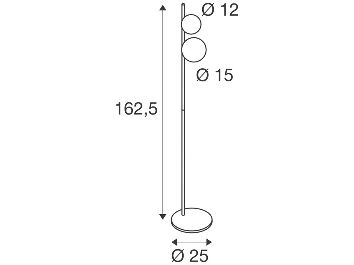 Stehleuchte SLV SUN G9 2×5W DIM schwarz