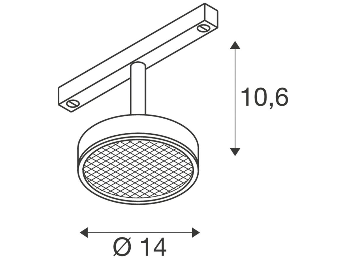 LED-Spot SLV GRIP FLAT 15W 400lm 2700…3000K DALI AD1PH Ø140×149×106mm schwarz