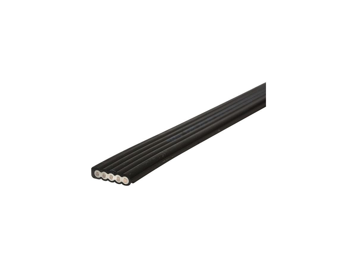 Flachkabel Woertz Power 5×2.5 mm² halogenfrei schwarz B2ca