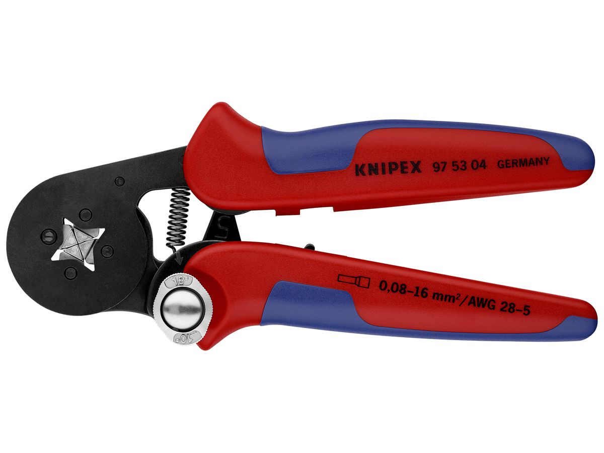 Crimpzange KNIPEX Selbsteinstellend für Aderendhülsen 180mm 0.08…16mm²