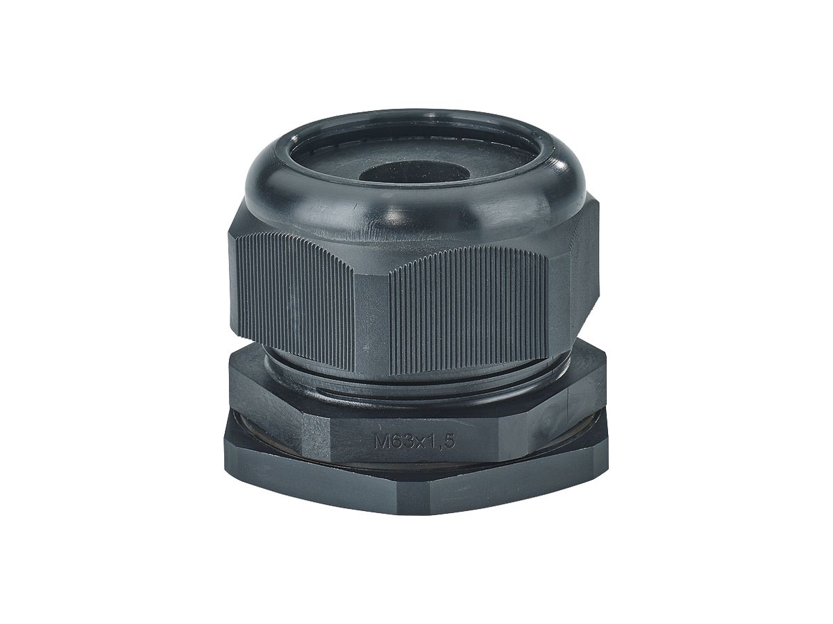 Kabelverschraubung Hensel IP66/IP67/IP69, M63, schwarz, GDP IEC 60695-2: 960°C