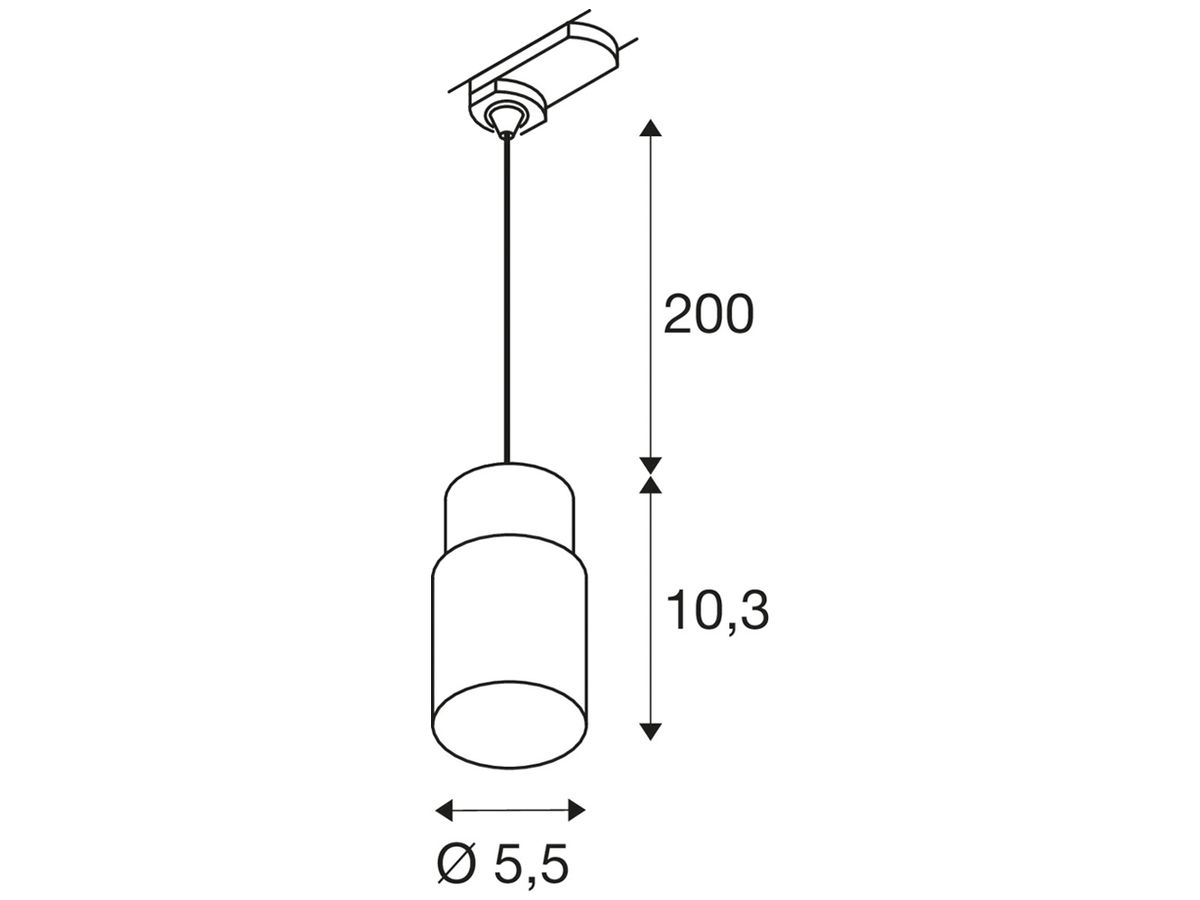 Pendelleuchte SLV PURI 2.0 Tube AD3PH GU10 1×6W DIM Ø55mm schwarz/gold