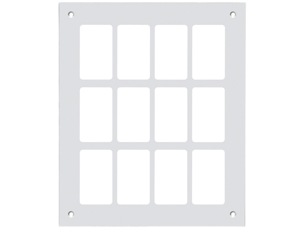 Montageplatte Hager FLF 3/5 3×4 Aluminium eloxiert weiss