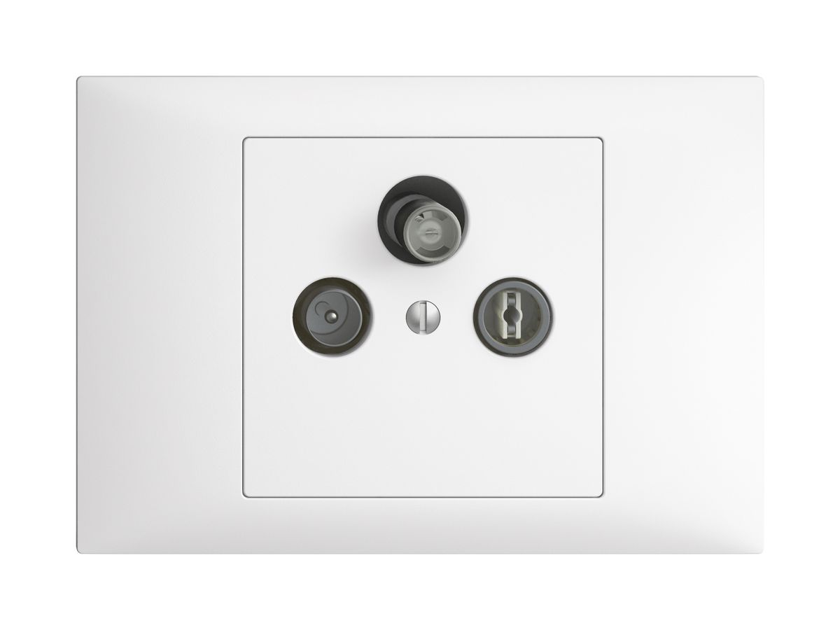 EB-Stichdose SAT/TV/R DB53 EDIZIOdue weiss mit SAT-F-Anschluss