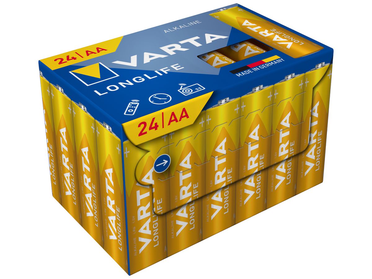 Batterie VARTA Consumer Longlife AA Alkali-Mangan 1.5V Box à 24 Stück
