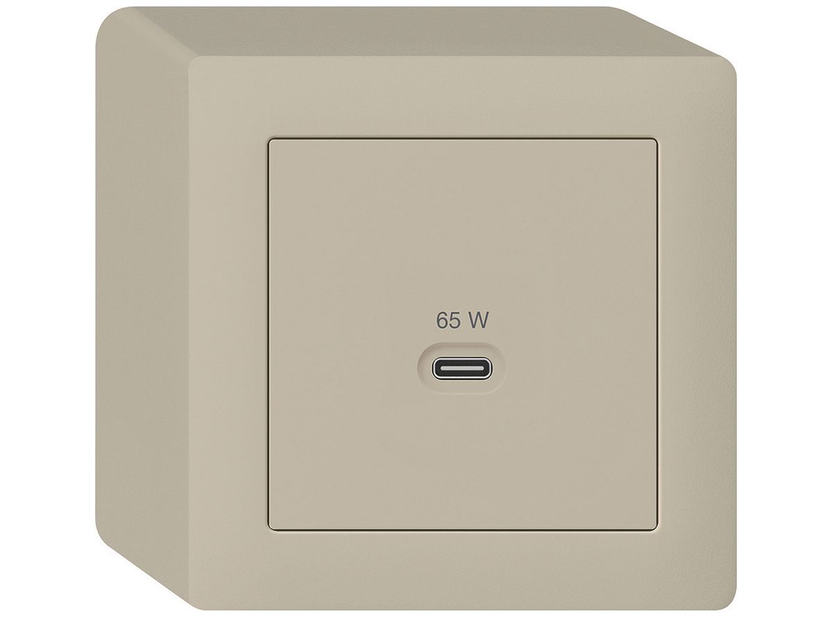 AP-USB-Ladesteckdose Hager kallysto Typ C 65W 3250mA beige