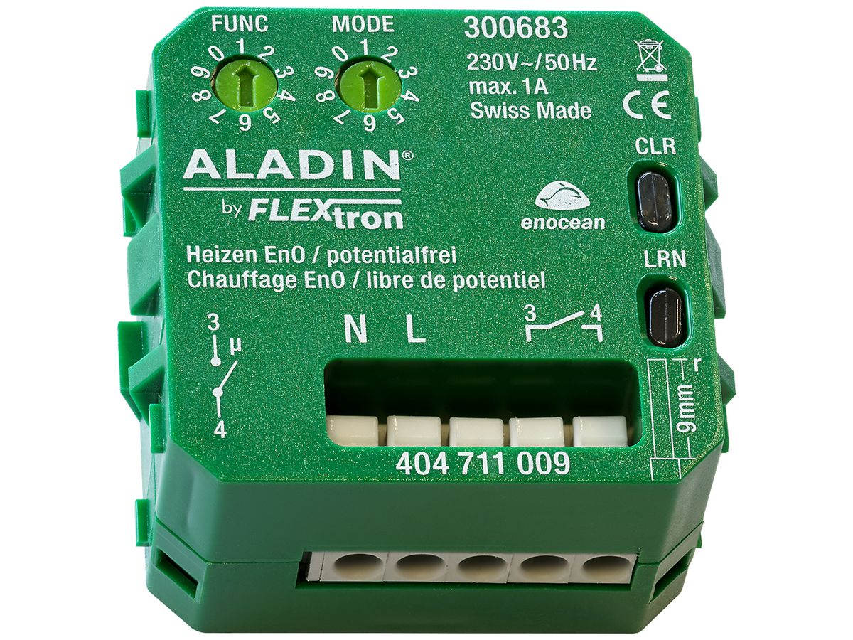 EB-RF-Heizungsaktor ALADIN EnO, 1-Kanal, Multifunktion, 230V/1A